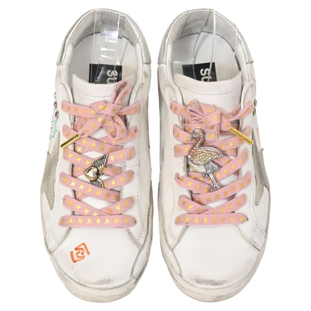 Golden Goose Superstar with Charms Low-Top Sneakers in White Leather - Picture 6 of 10